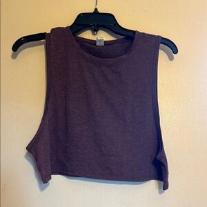 Balance Collection Purple Cropped Sleeveless Crop Muscle Tee Size Medium